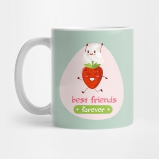 Best friends forever - Strawberry & Whipped cream T-Shirt Mug